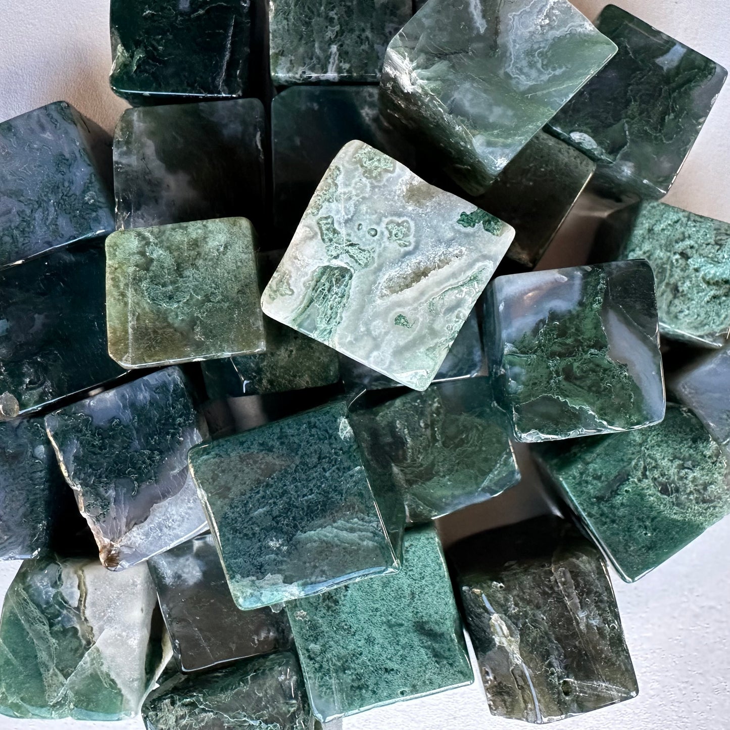 Moss Agate Cube