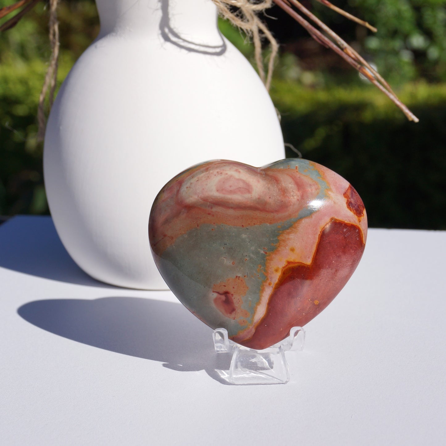 Polychrome Jasper Heart Large