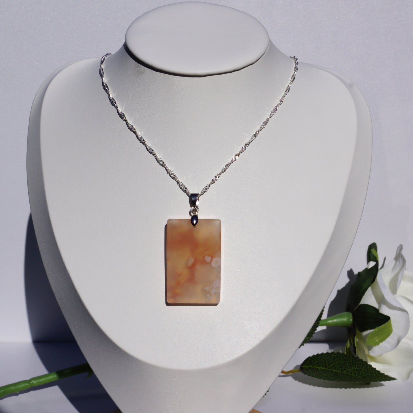 Flower Agate Pendant #4