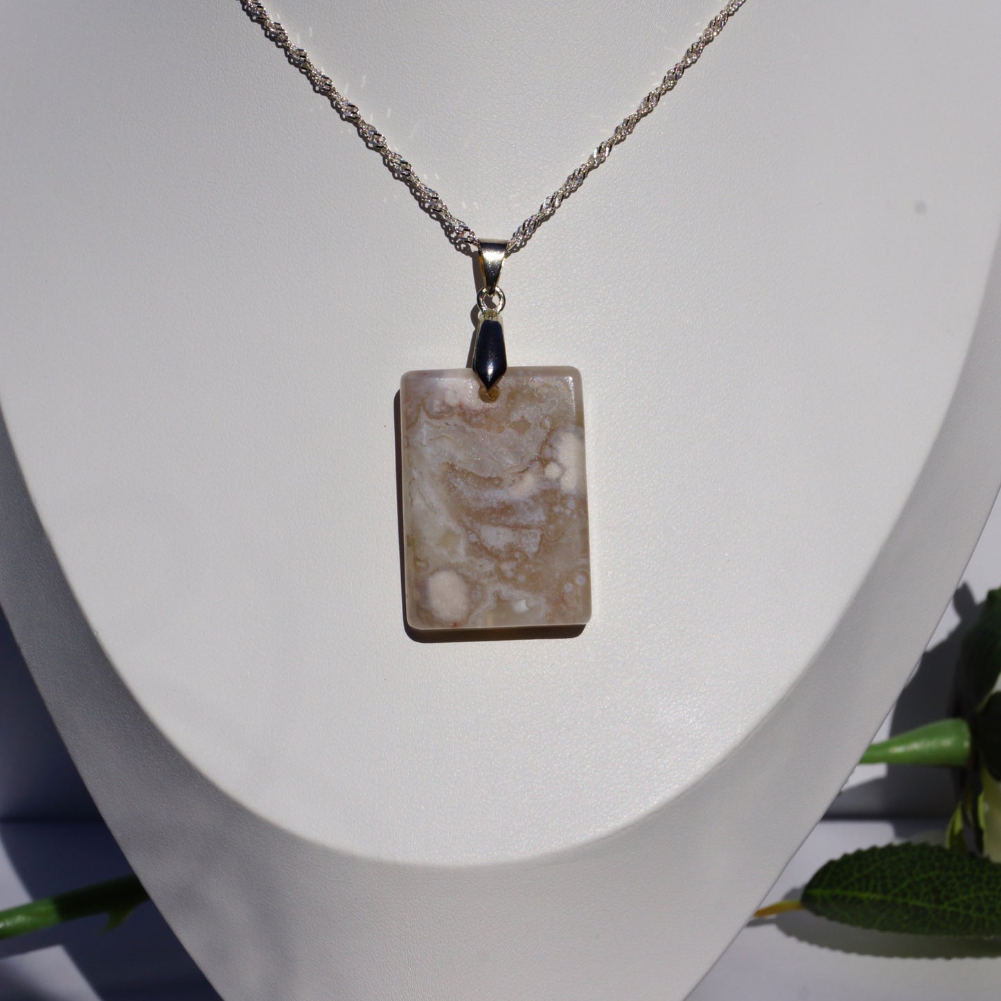 Flower Agate Pendant #3