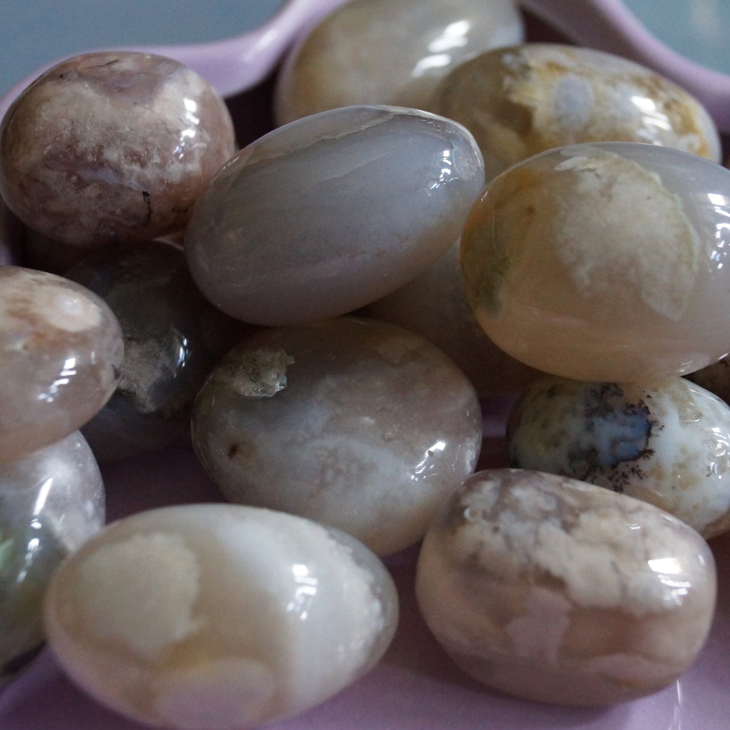 Grey Flower Agate