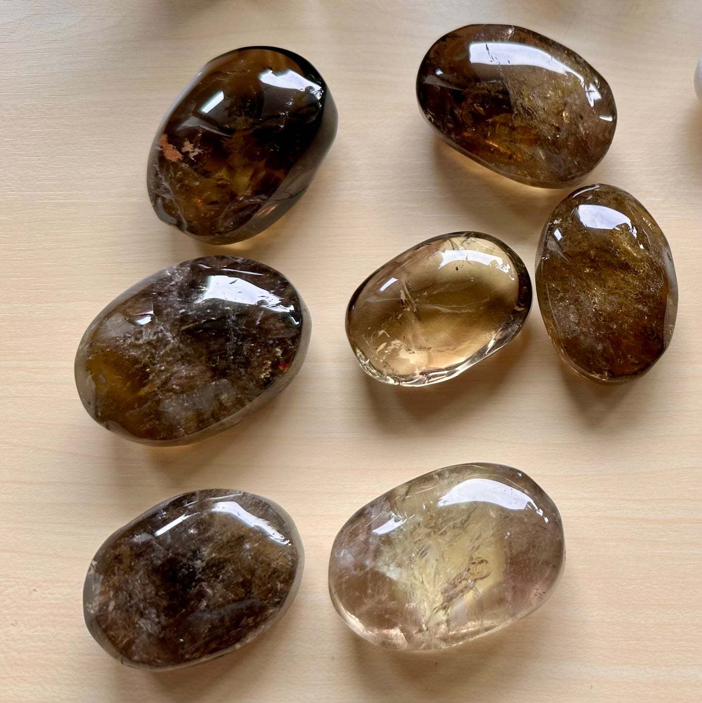 Smoky Citrine Palm Stones