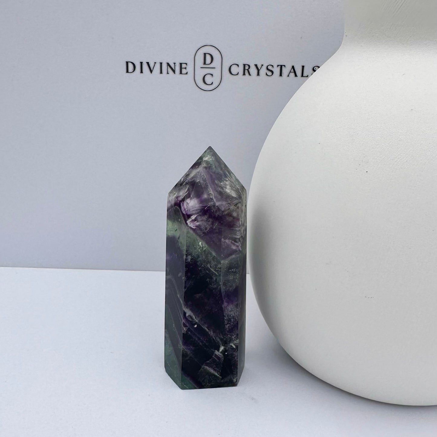Snowflake Fluorite Tower (6-Sided)