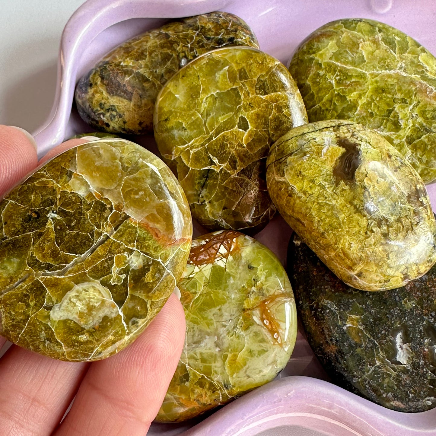 Green Opal palm stone