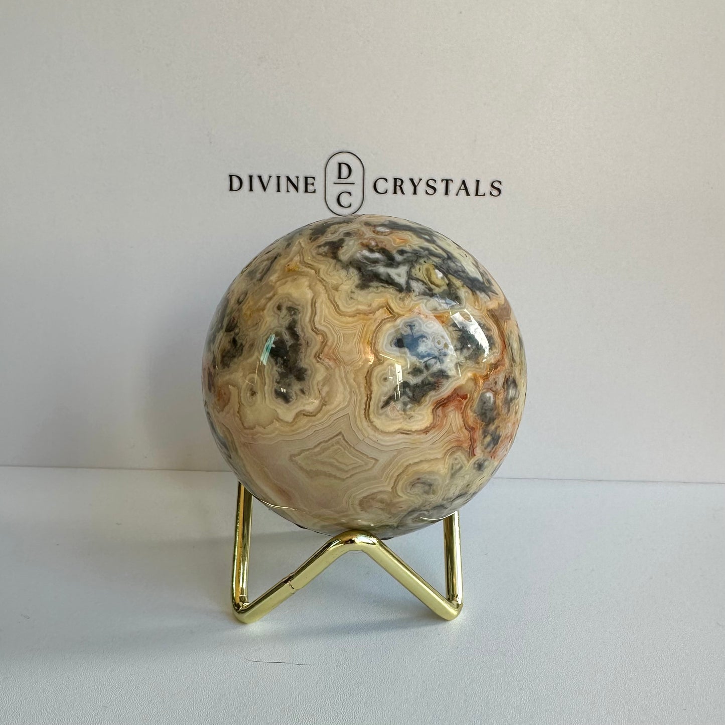 Crazy Lace Agate Sphere #6