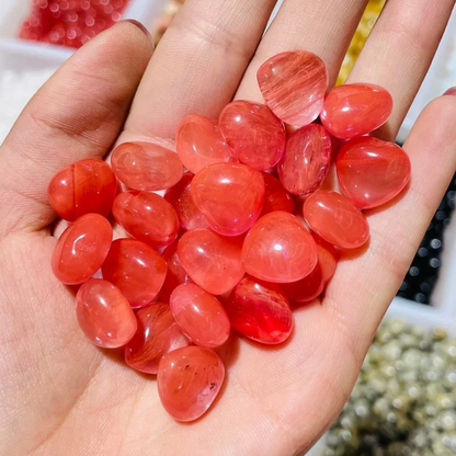Cherry Quartz Mini Hearts