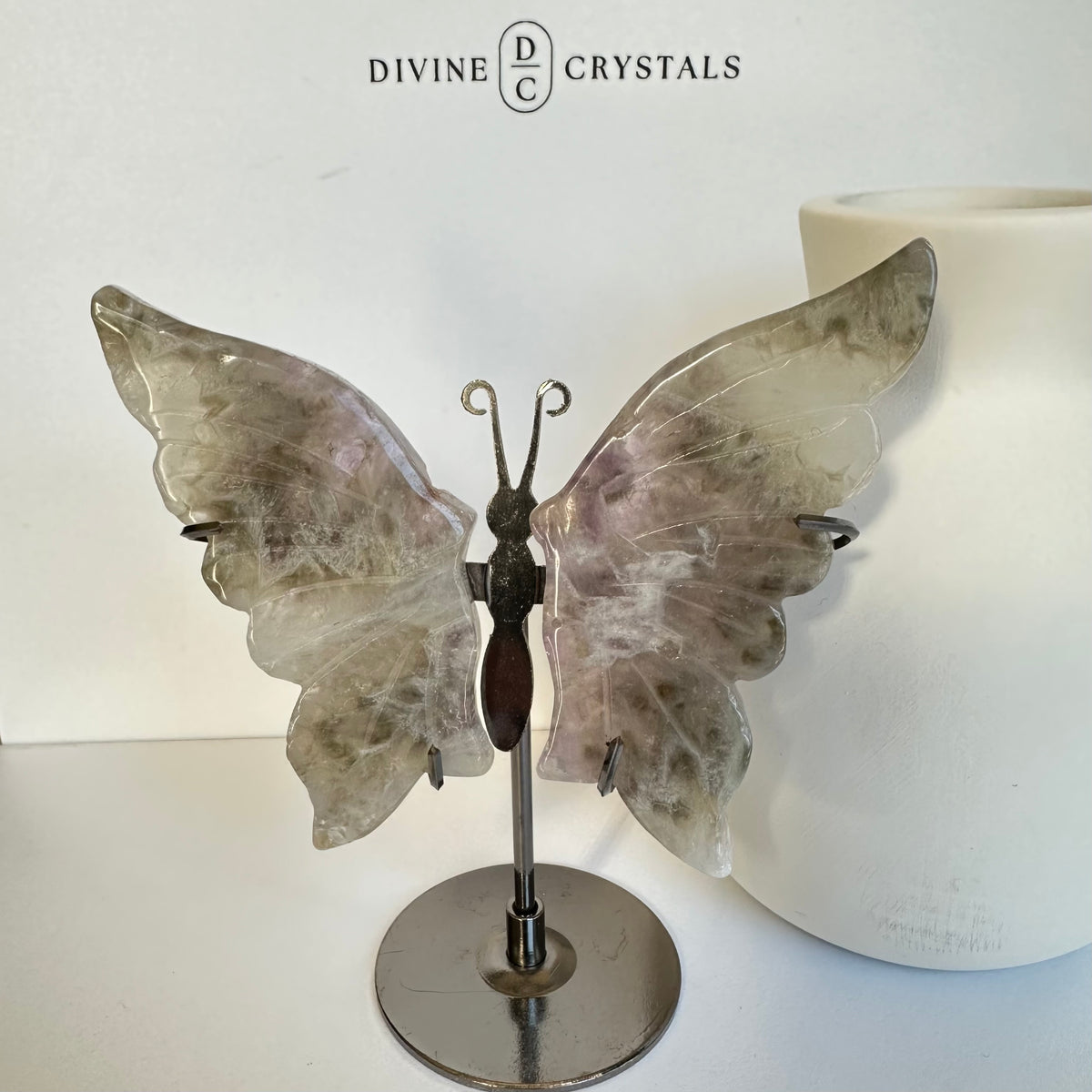 Labradorite & Dream Amethyst Butterfly Carvings – Intuition, Calm & Transformation
