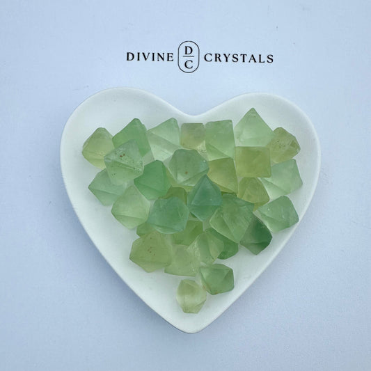 Mini Green Fluorite Diamonds - Clarity & Focus