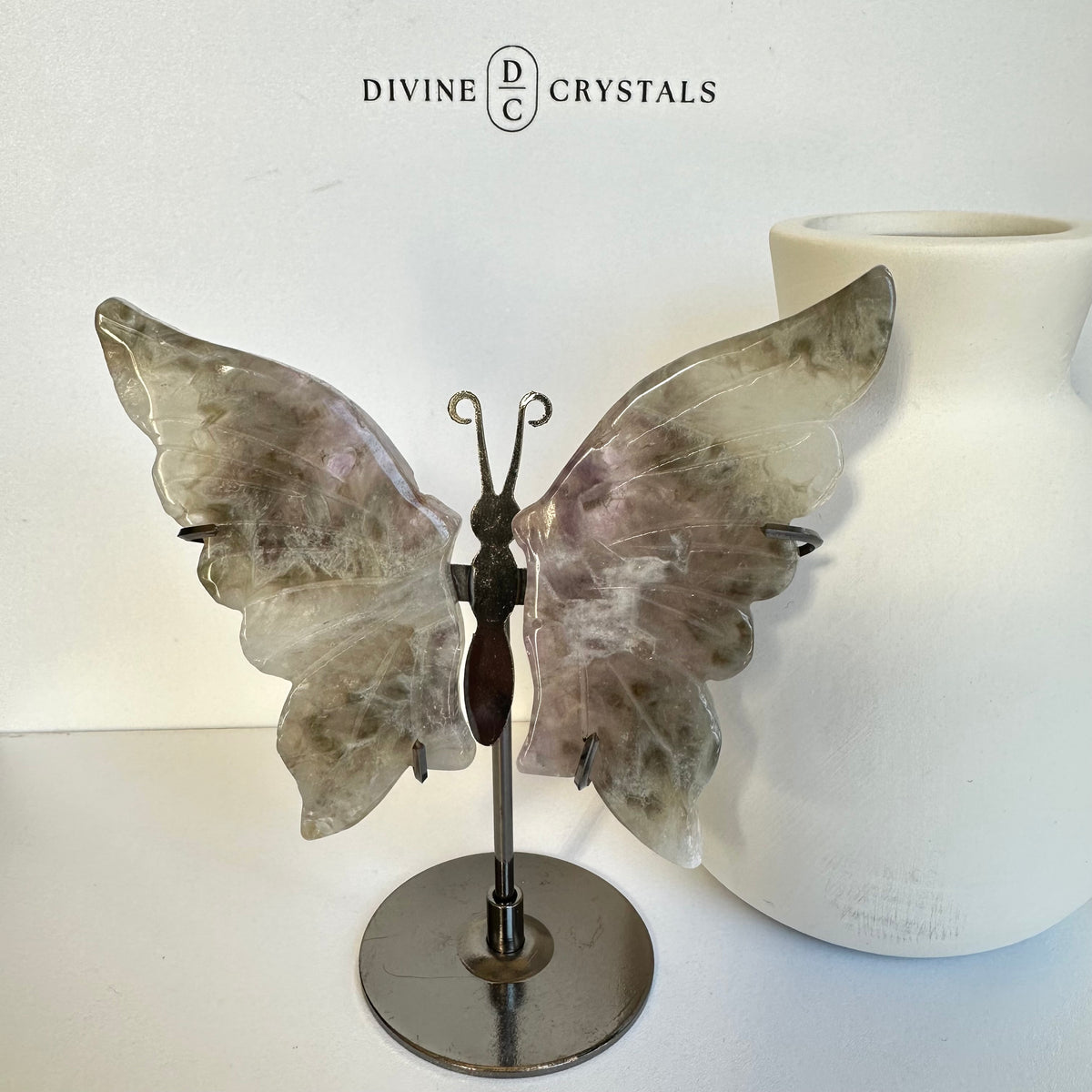 Labradorite & Dream Amethyst Butterfly Carvings – Intuition, Calm & Transformation