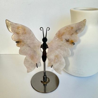 Labradorite & Dream Amethyst Butterfly Carvings – Intuition, Calm & Transformation