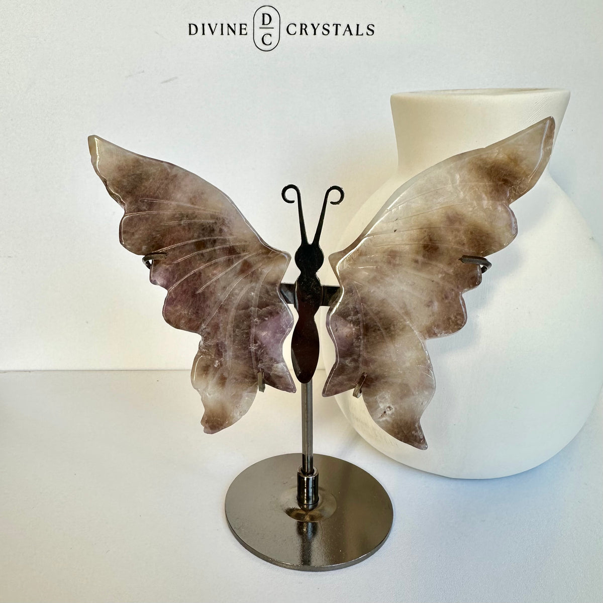 Labradorite & Dream Amethyst Butterfly Carvings – Intuition, Calm & Transformation