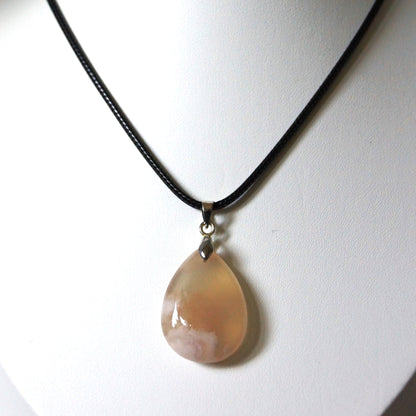 Flower Agate Pendant - Droplet #1