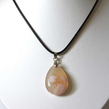Flower Agate Pendant - Droplet #1
