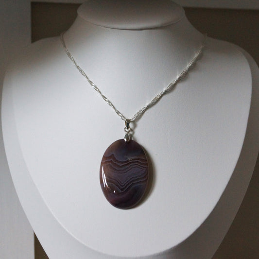 Banded Agate Pendant — “Strength in Stillness”