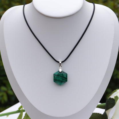 Malachite Hexagon-Shaped Pendant #1