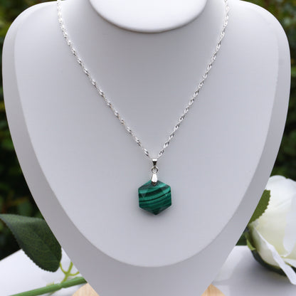 Malachite Hexagon-Shaped Pendant #3