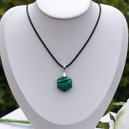 Malachite Hexagon-Shaped Pendant #3