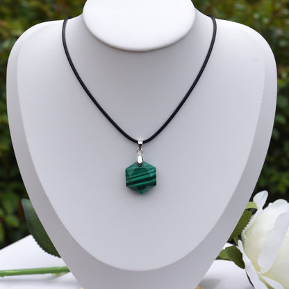 Malachite Hexagon-Shaped Pendant #4