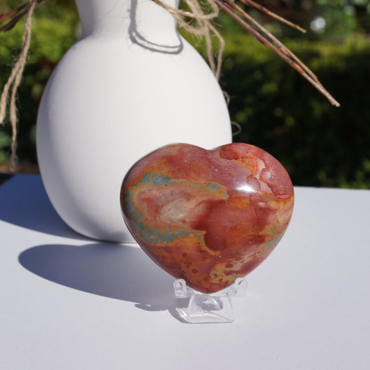 Polychrome Jasper Heart Large