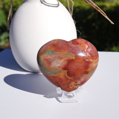 Polychrome Jasper Heart Large