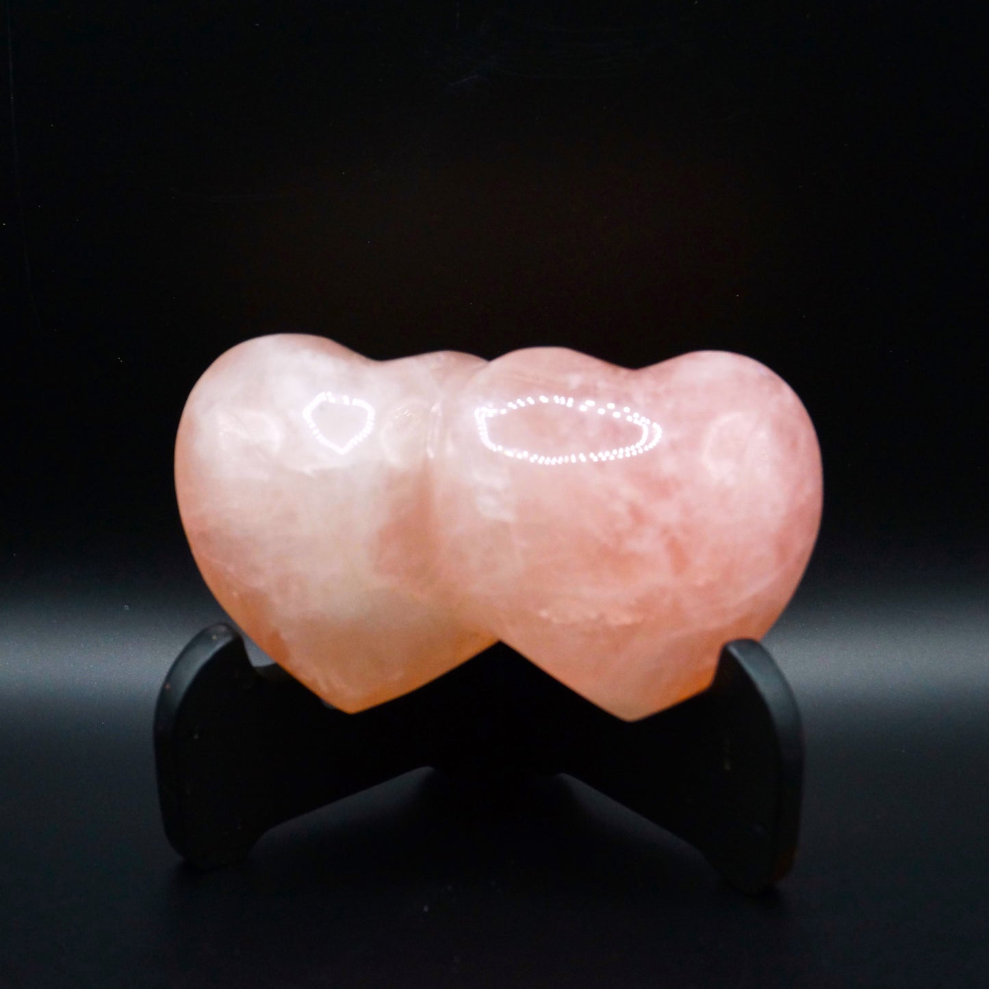 Rose Quartz Double Heart