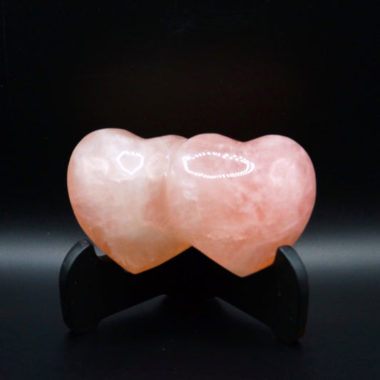 Rose Quartz Double Heart