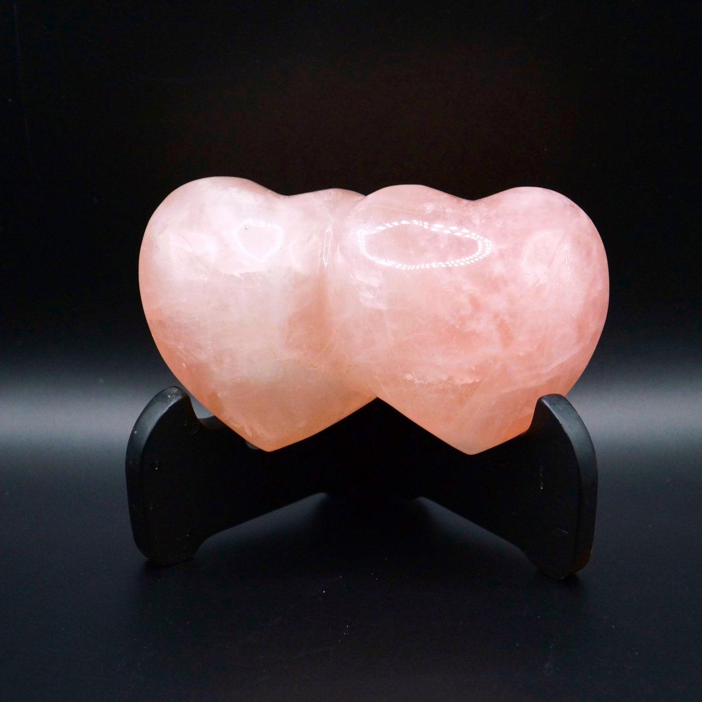Rose Quartz Double Heart