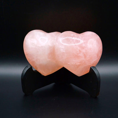 Rose Quartz Double Heart