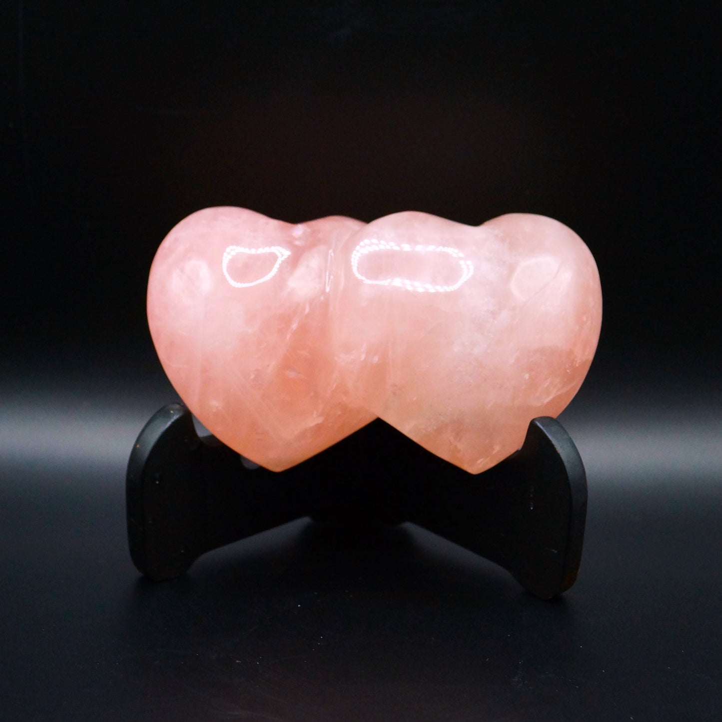 Rose Quartz Double Heart