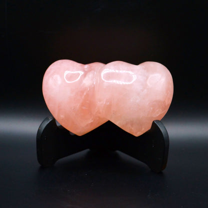 Rose Quartz Double Heart