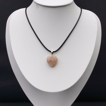 Flower Agate Pendant - Heart #1