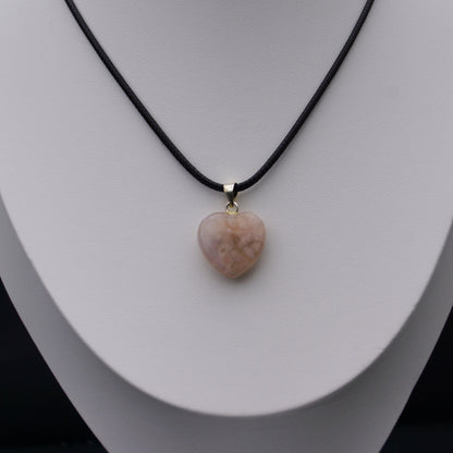 Flower Agate Pendant - Heart #1