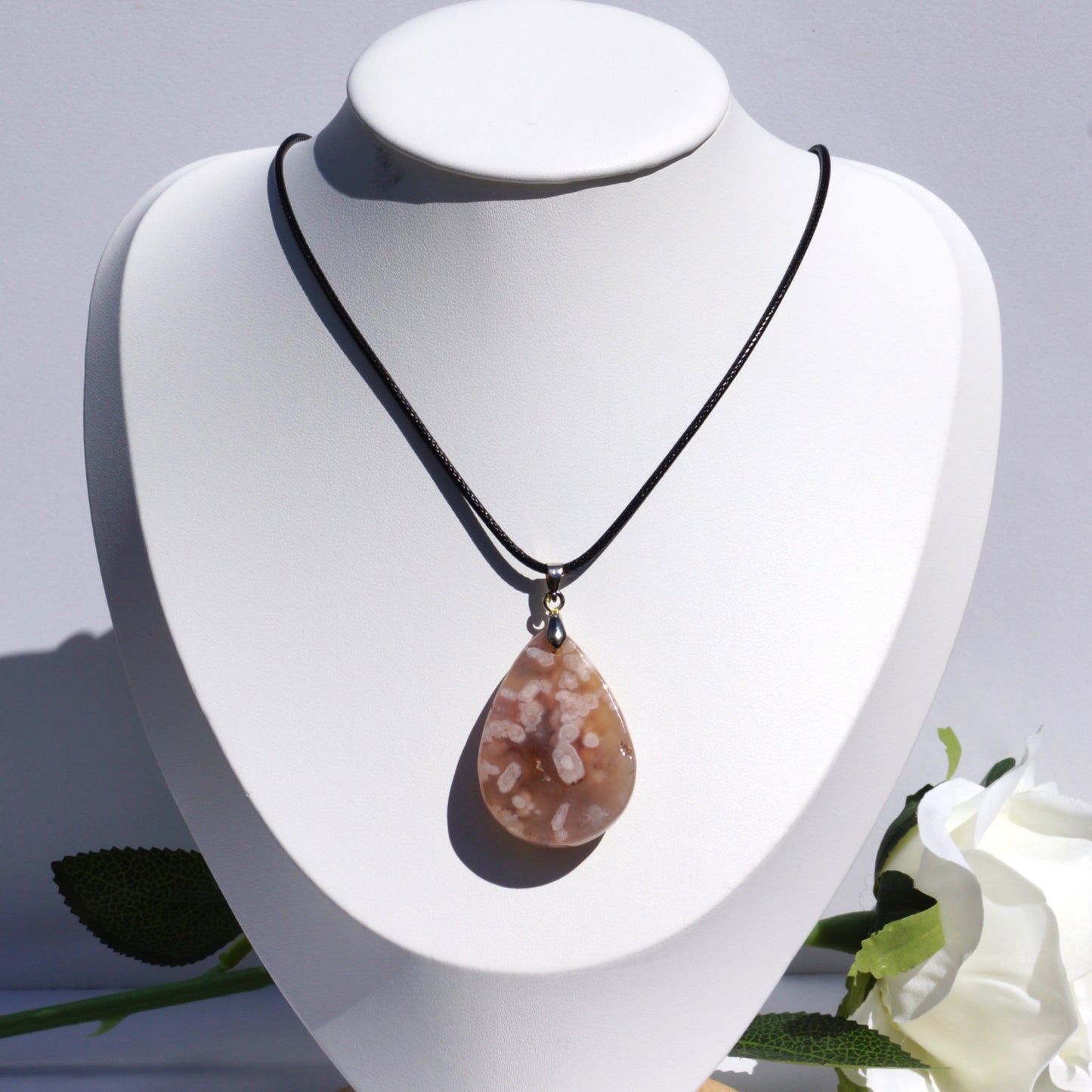Flower Agate Pendant #2