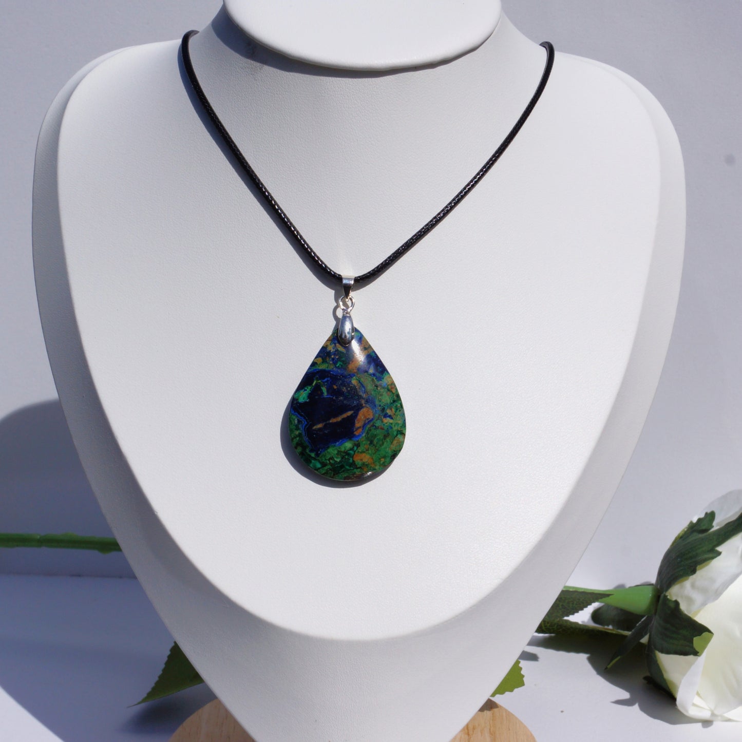 Azurite–Malachite Pendant — “Harmony of Earth and Sky”