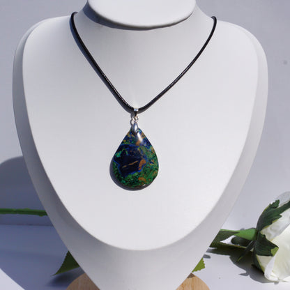 Azurite–Malachite Pendant — “Harmony of Earth and Sky”