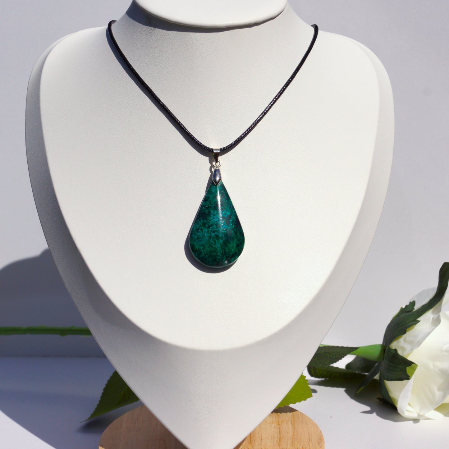 Chrysocolla Pendant — “The Stone of Calm Expression”