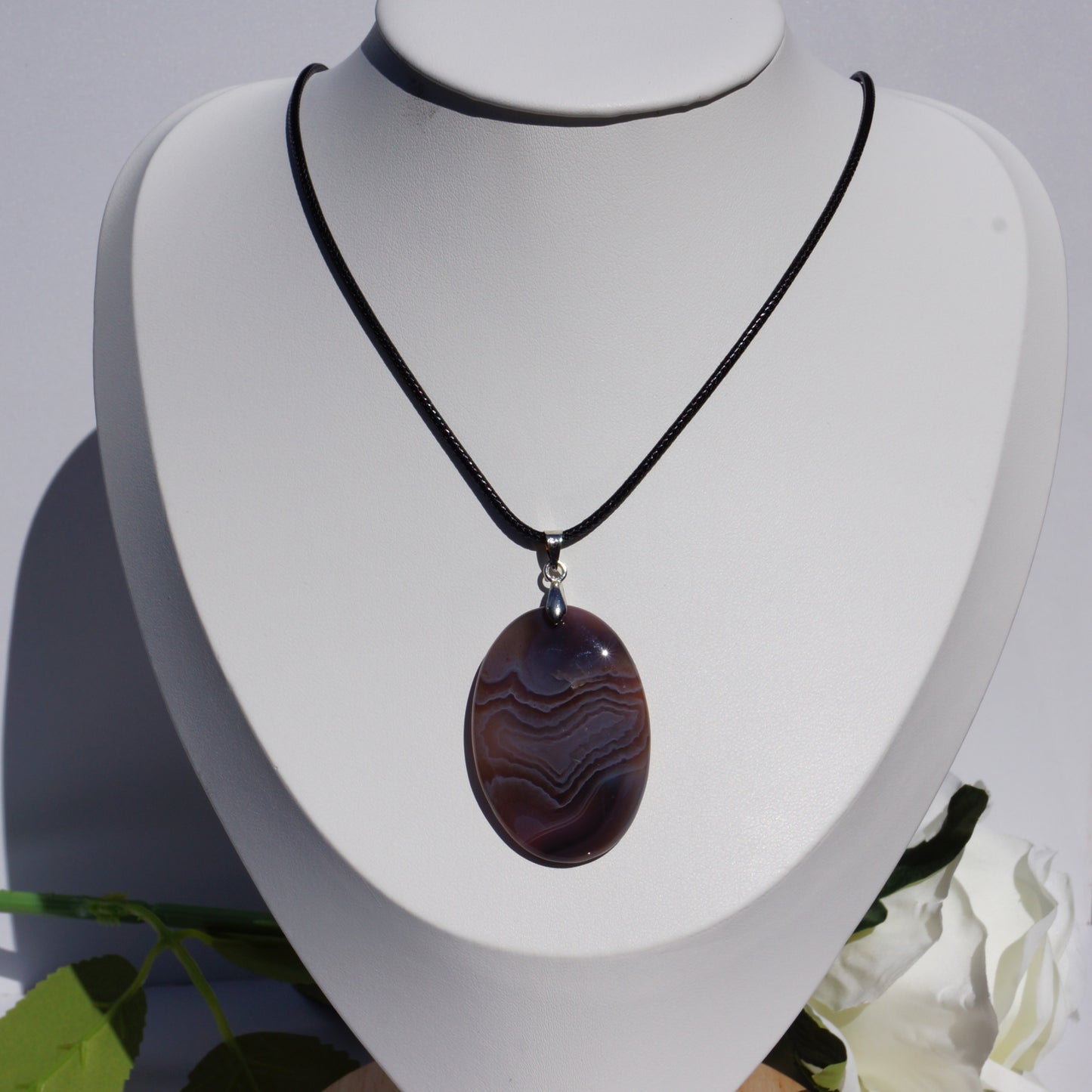 Banded Agate Pendant — “Strength in Stillness”