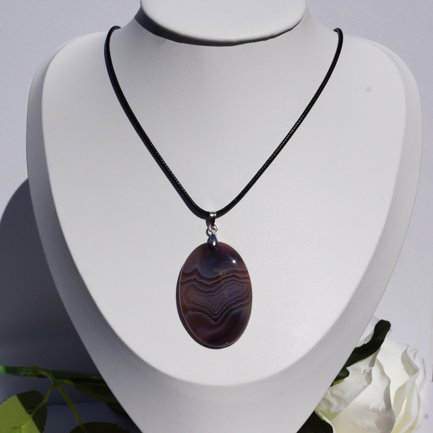 Banded Agate Pendant — “Strength in Stillness”