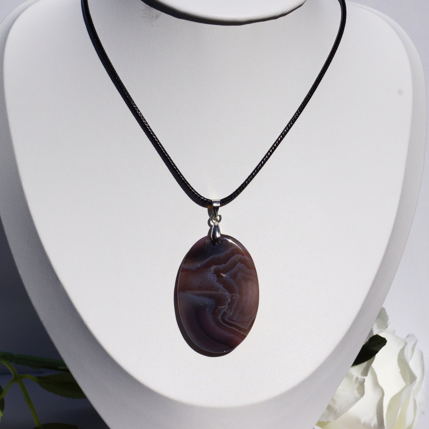 Banded Agate Pendant — “Strength in Stillness”
