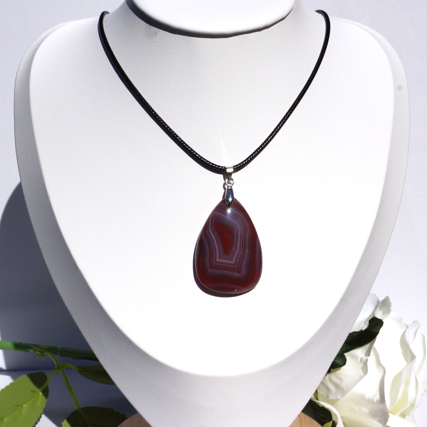 Banded Agate Pendant — “Strength in Stillness”