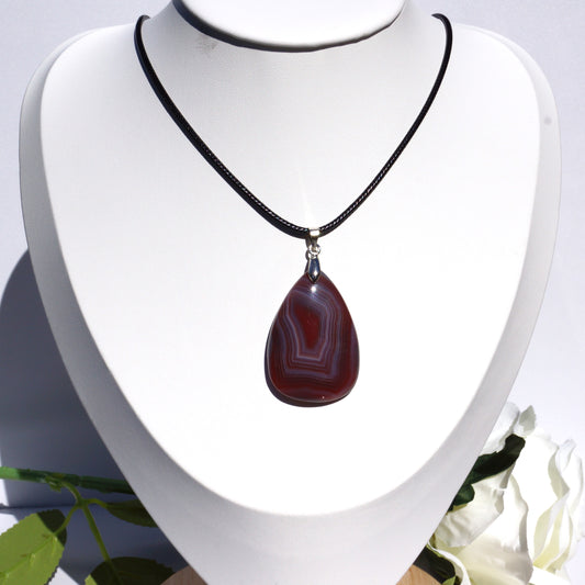 Banded Agate Pendant — “Strength in Stillness”