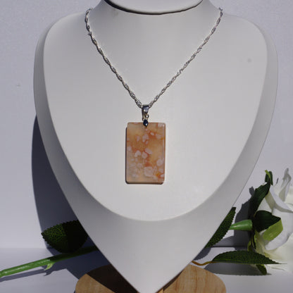 Flower Agate Pendant #4