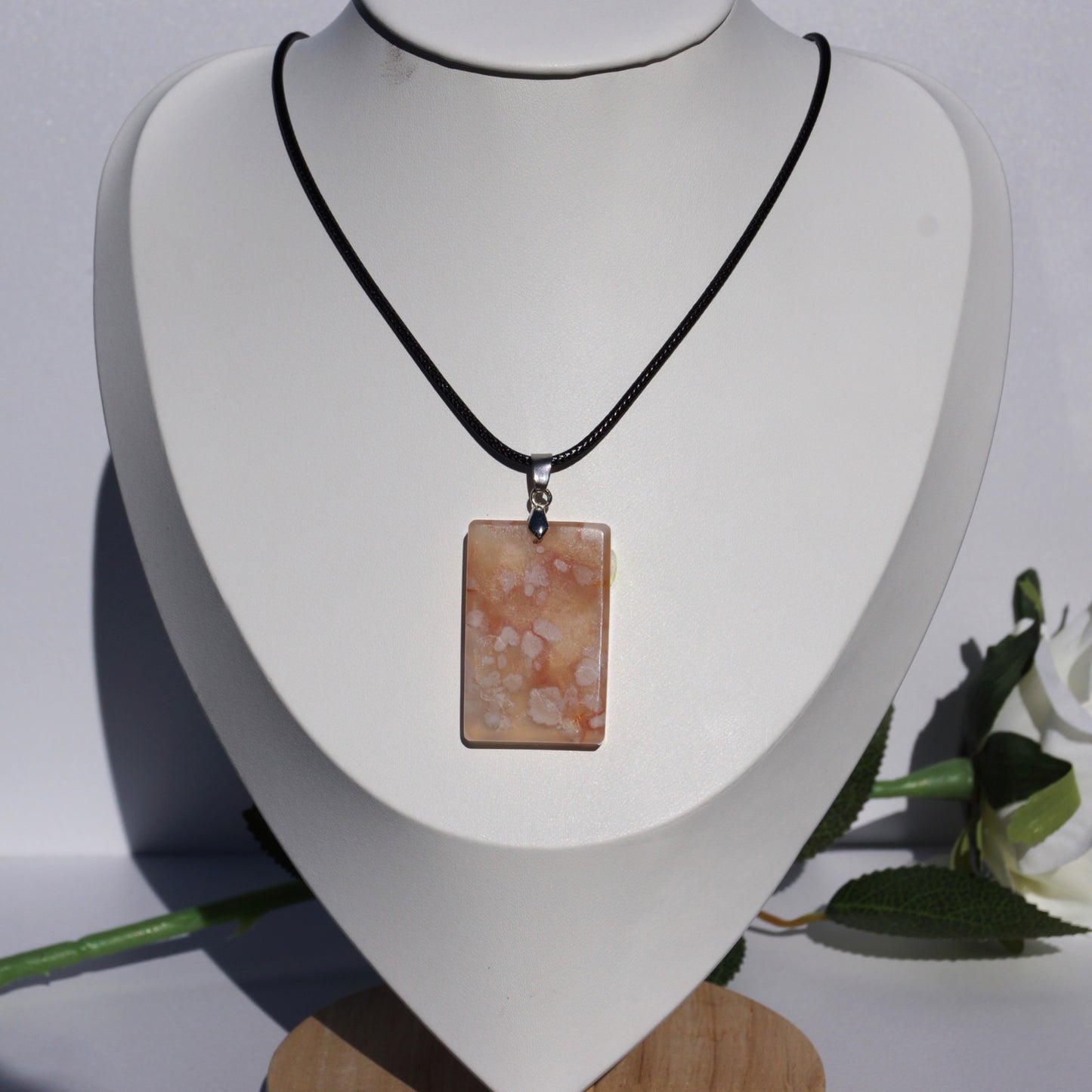 Flower Agate Pendant #4