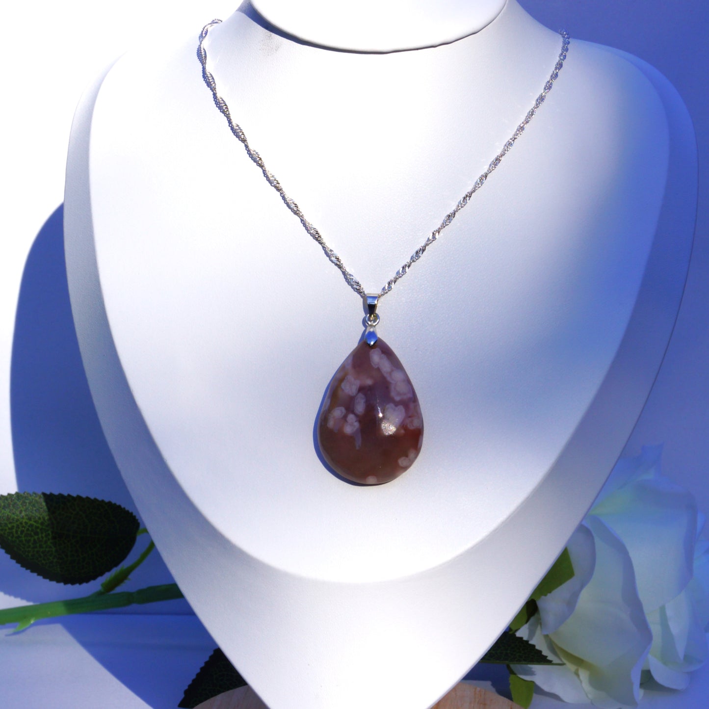 Flower Agate Pendant #2