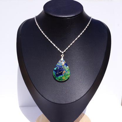 Azurite–Malachite Pendant — “Harmony of Earth and Sky”