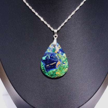 Azurite–Malachite Pendant — “Harmony of Earth and Sky”