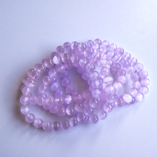 Light Purple Aura Selenite Bracelet (Spirituality) - 9mm