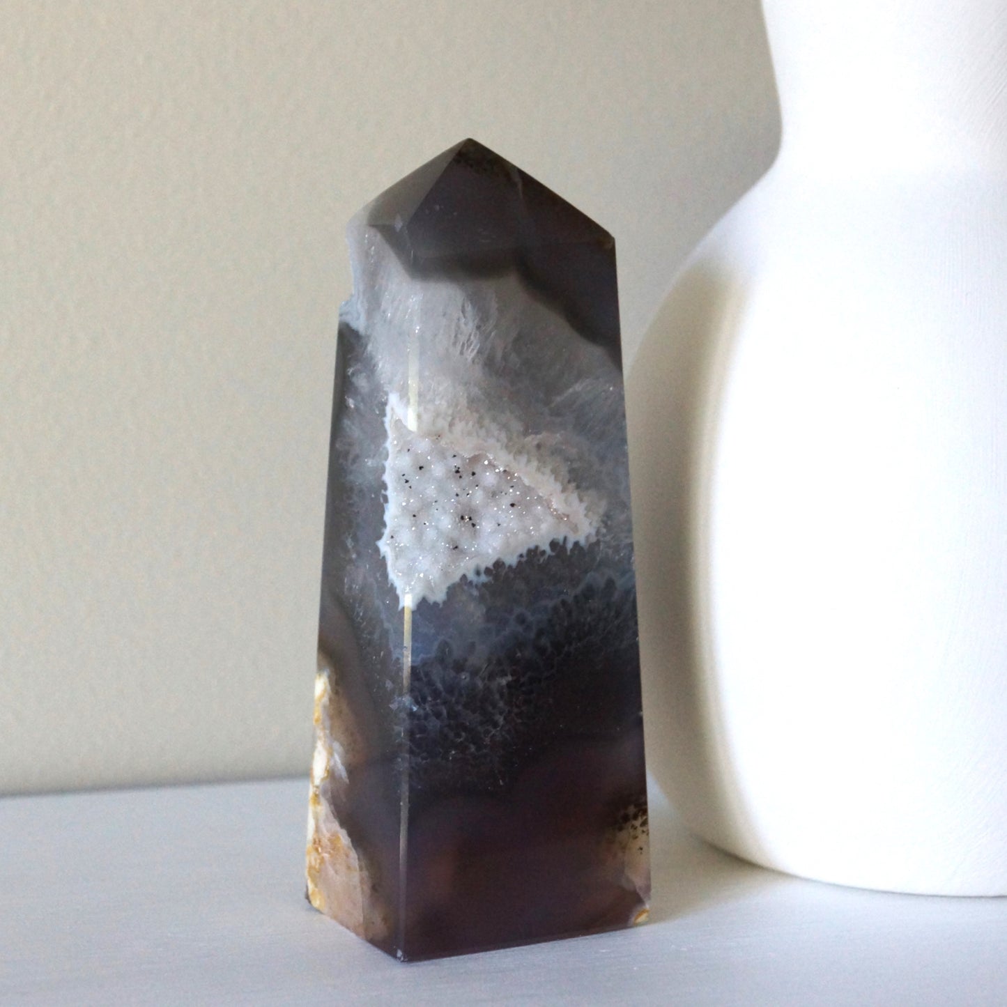 Agate Druzy Obelisk #1