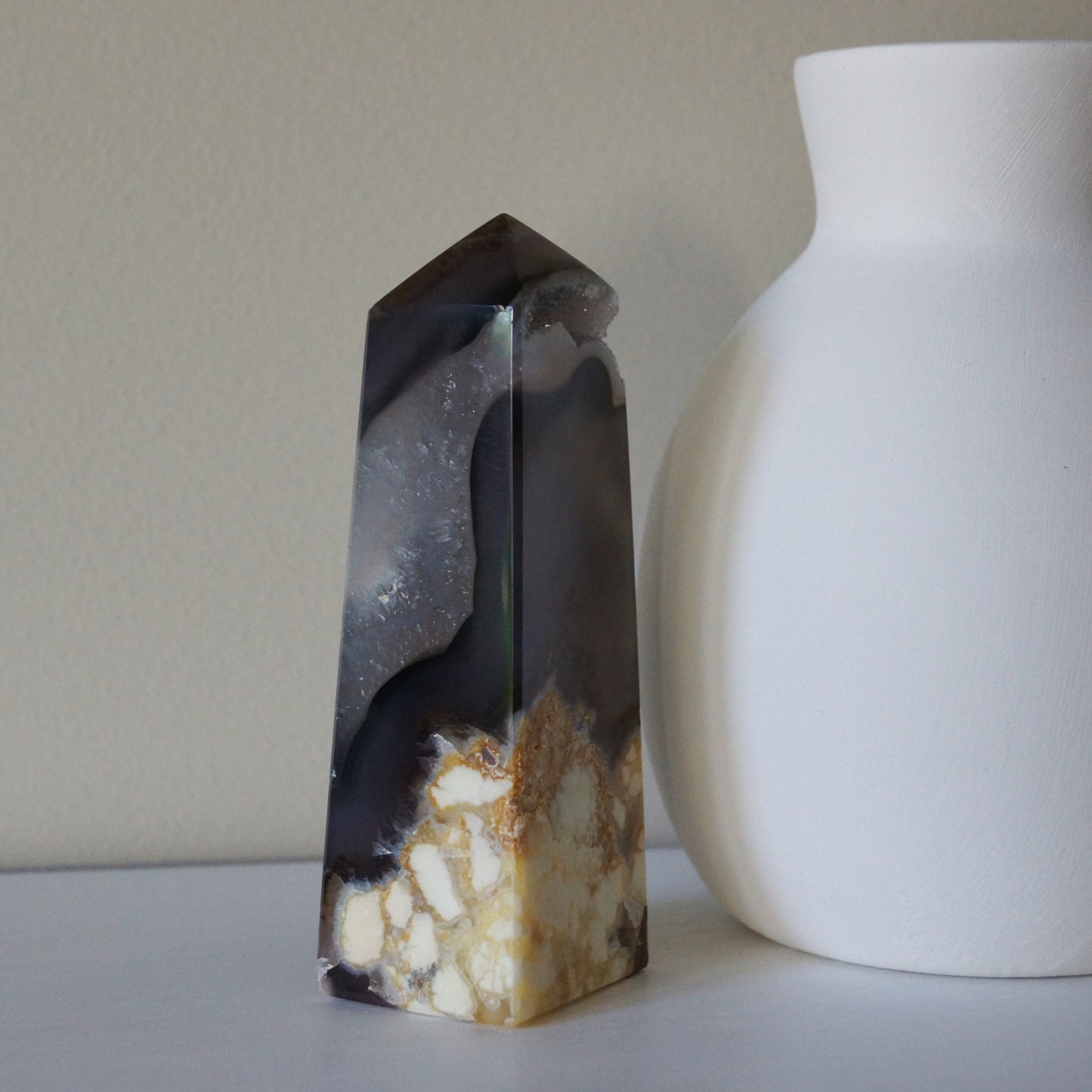 Agate Druzy Obelisk #1