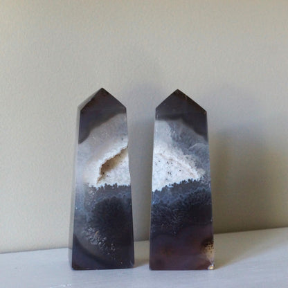Agate Druzy Obelisk #1